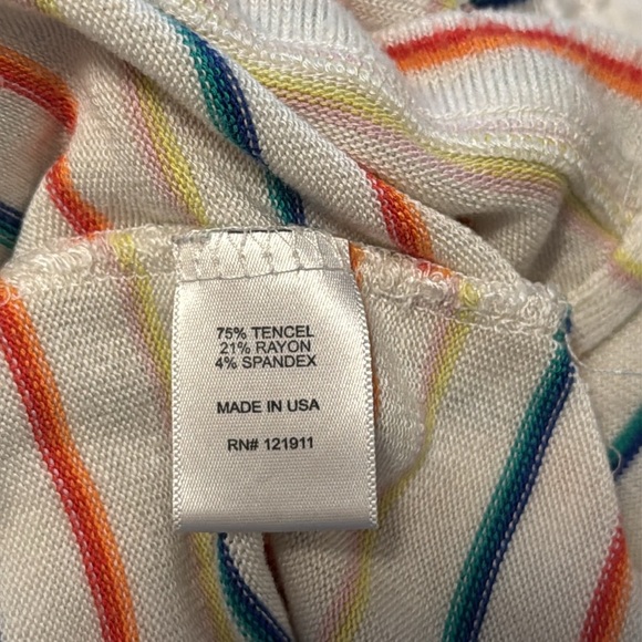 LNA Womens Brushed Carly Hoodie Multi Rainbow Stripe Size Medium - Picture 6 of 7